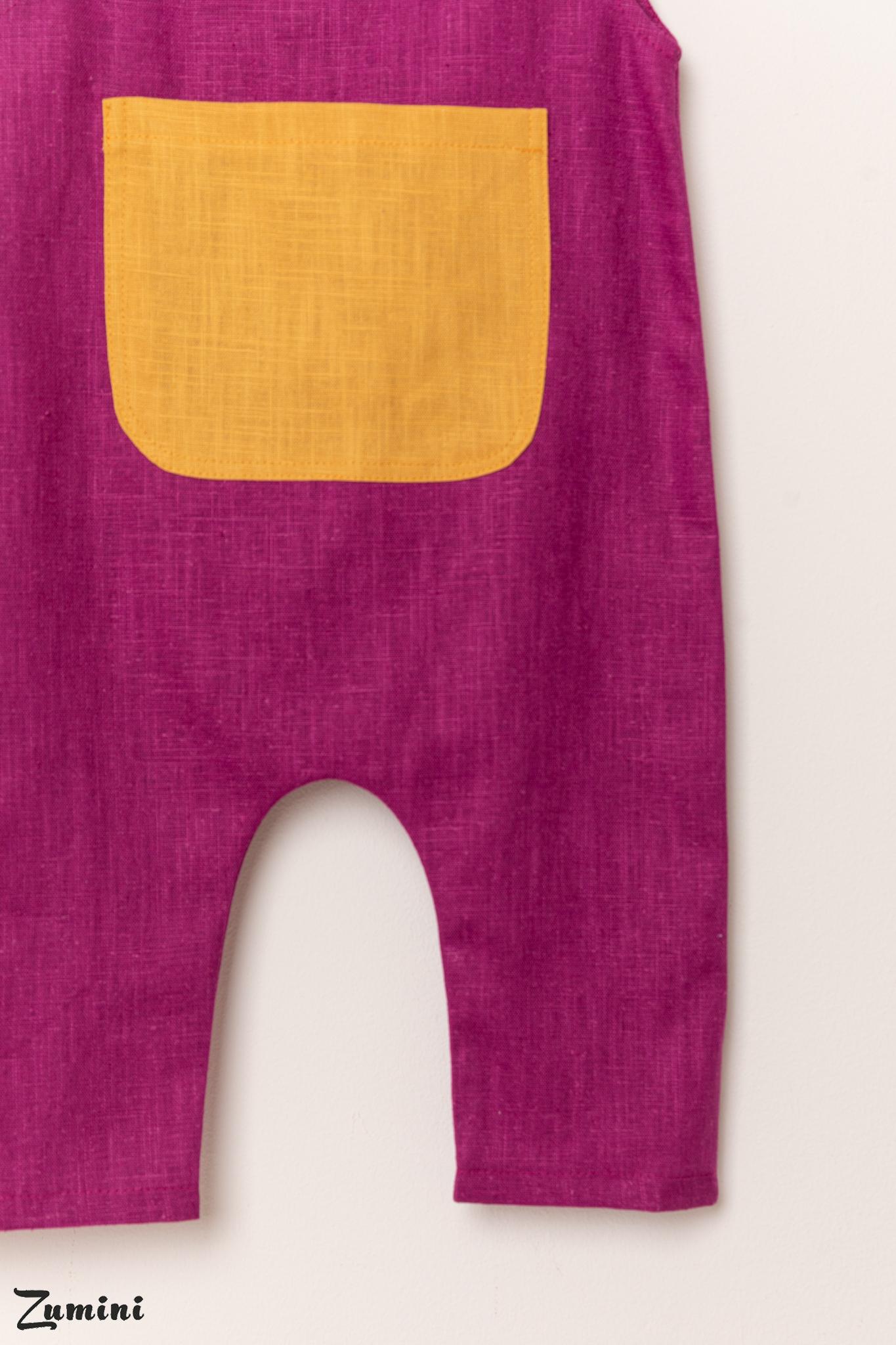 Salopeta din in HAPPY cu buzunar