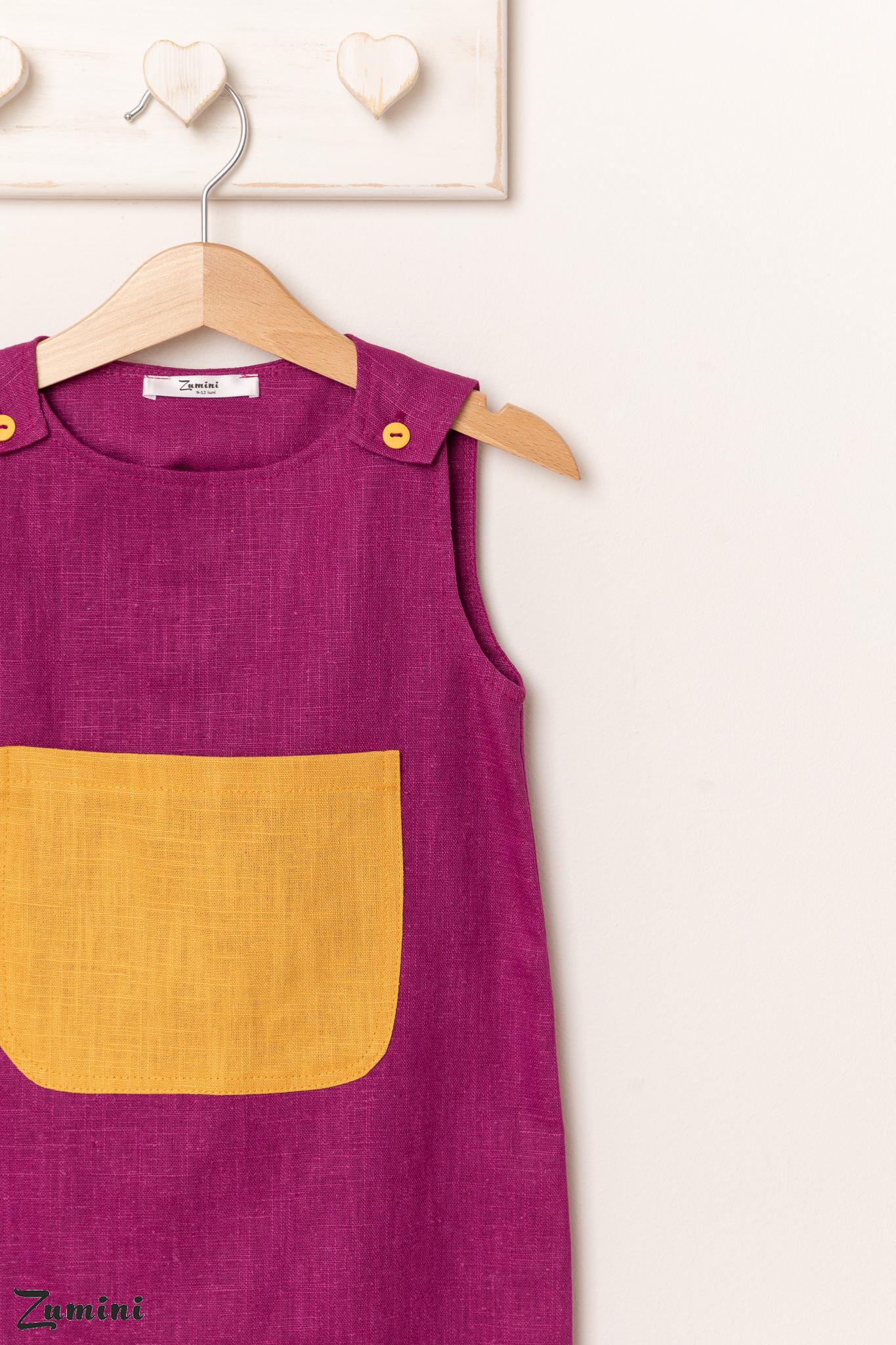 Salopeta din in HAPPY cu buzunar Salopeta din in HAPPY cu buzunar