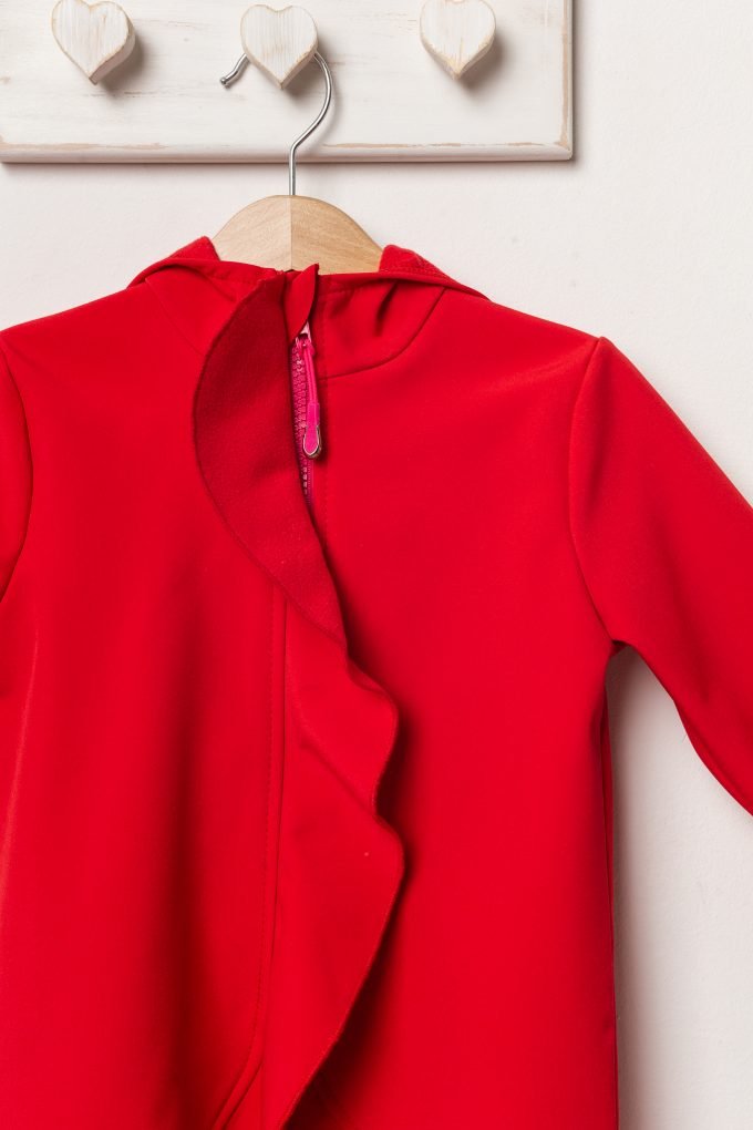 Jacheta din softshell cu gluga pentru fetite, culoare Red