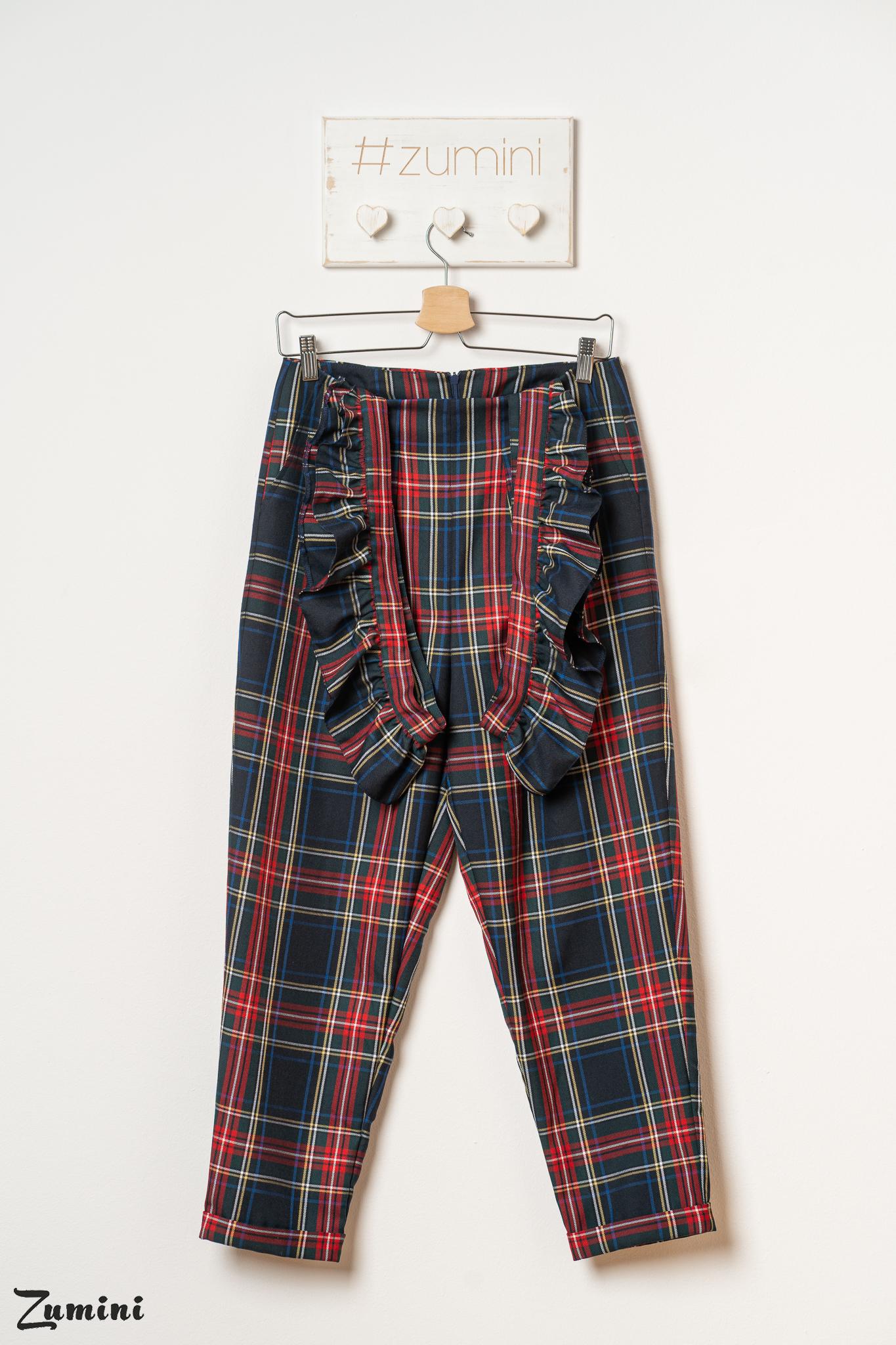 Pantaloni dama cu bretele detasabile si volane