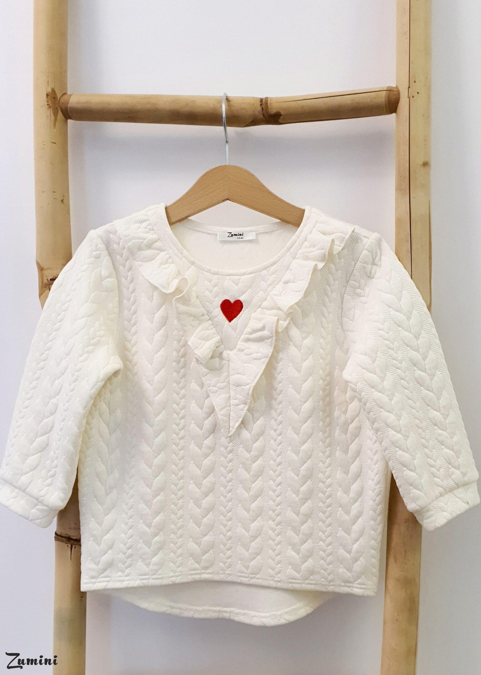 Hanorac cu volane si broderie, fetita